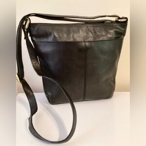 Born Black Pebbled Leather Crossbody Bag Adjustable Strap